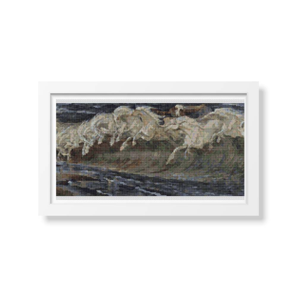 Horses of Neptune Counted Cross Stitch Kit Walter Crane