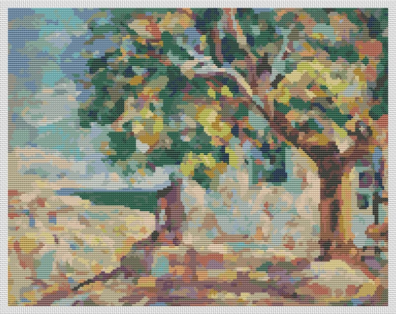 The House with Linden Tree Counted Cross Stitch Kit Nicolae Darascu