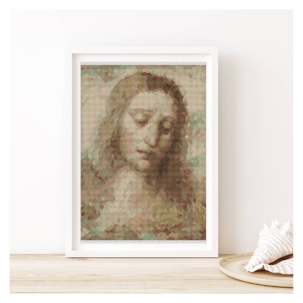 Head of Christ Counted Cross Stitch Kit Leonardo da Vinci