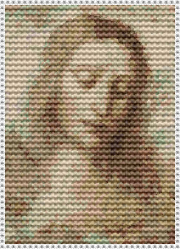 Head of Christ Counted Cross Stitch Kit Leonardo da Vinci