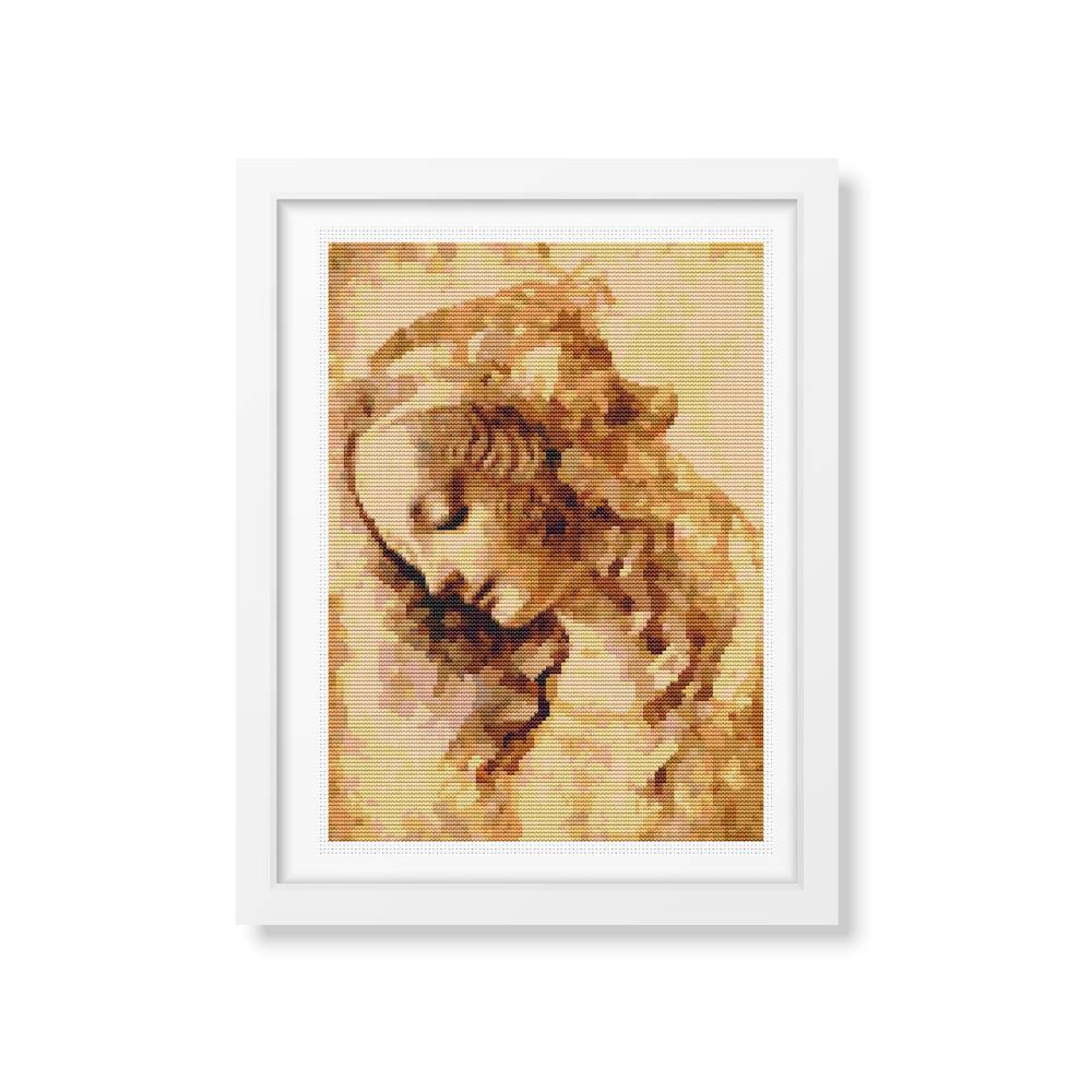 A Woman's Head Counted Cross Stitch Pattern Leonardo da Vinci