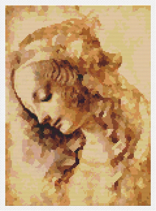 A Woman's Head Counted Cross Stitch Pattern Leonardo da Vinci