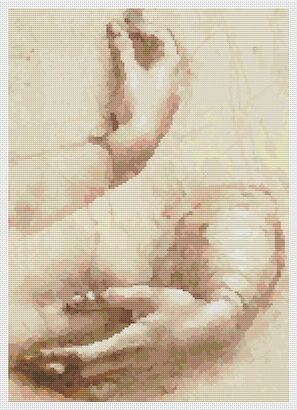 Study of Hands Counted Cross Stitch Pattern Leonardo da Vinci