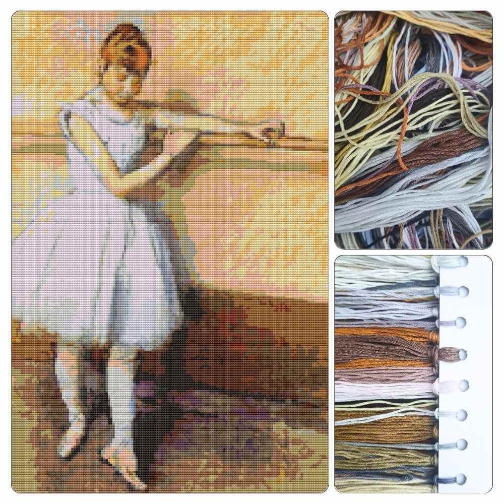 Dancer at the Barre Cross Stitch Kit - Premium Cross Stitch Kit - Edgar Degas