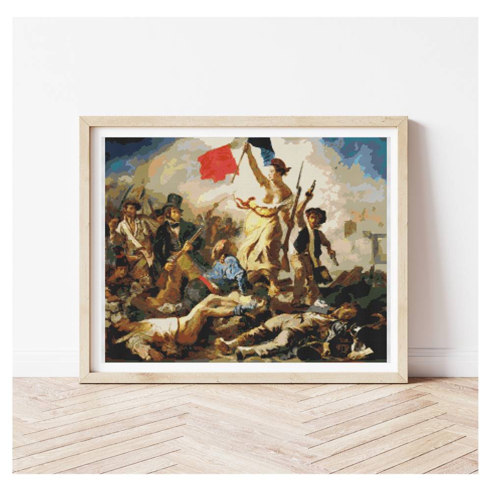 Liberty Leading the People Counted Cross Stitch Pattern Eugène Delacroix