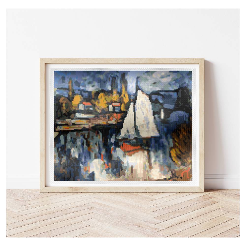 View of the Seine Counted Cross Stitch Pattern Maurice de Vlaminck