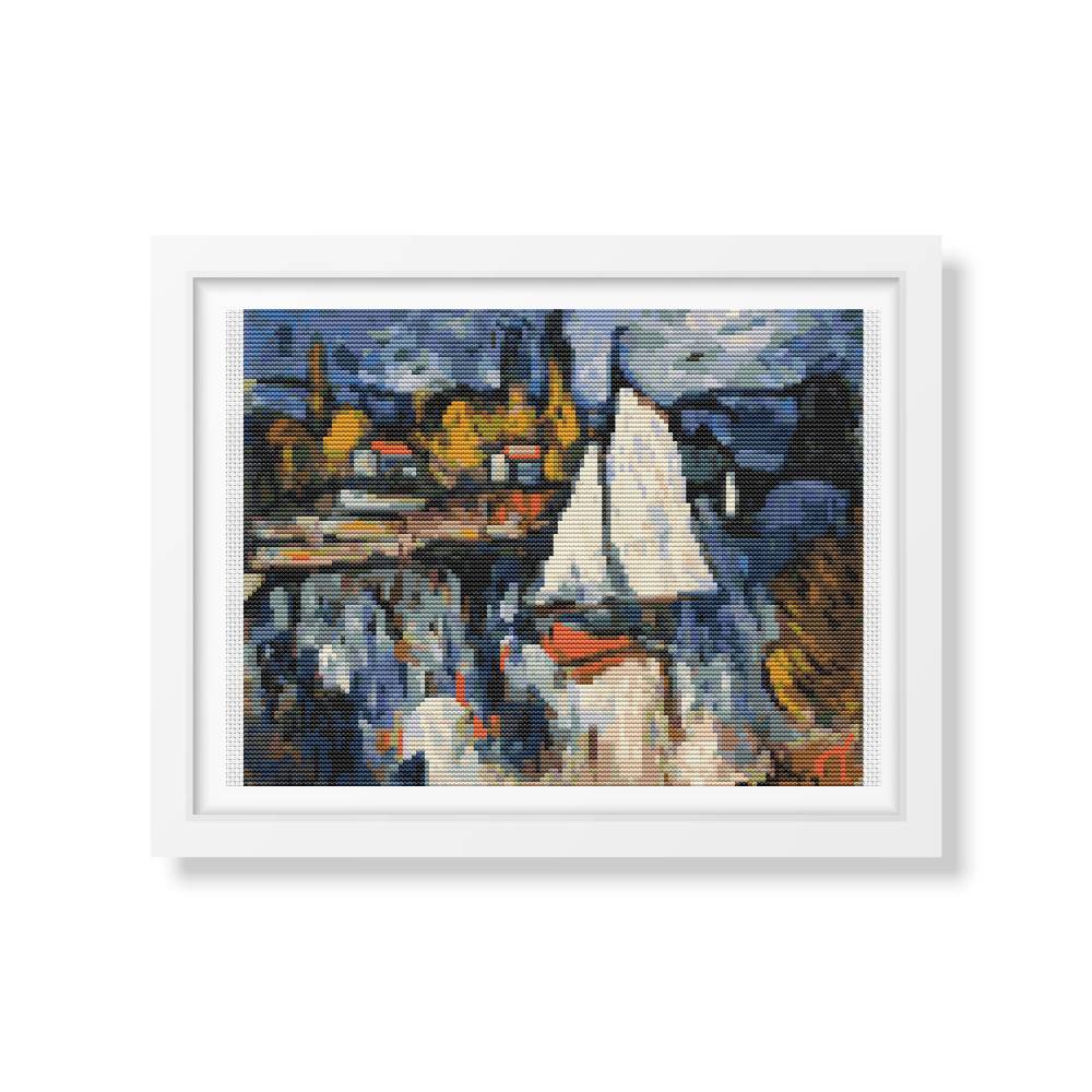 View of the Seine Counted Cross Stitch Pattern Maurice de Vlaminck