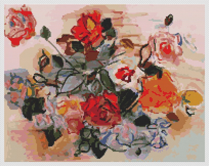 Pink Bunch Counted Cross Stitch Pattern Raoul Dufy