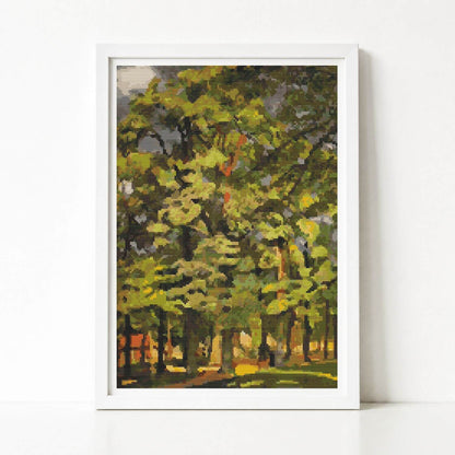 Landscape in Falaise Cross Stitch Pattern - Premium Cross Stitch Pattern - Raoul Dufy