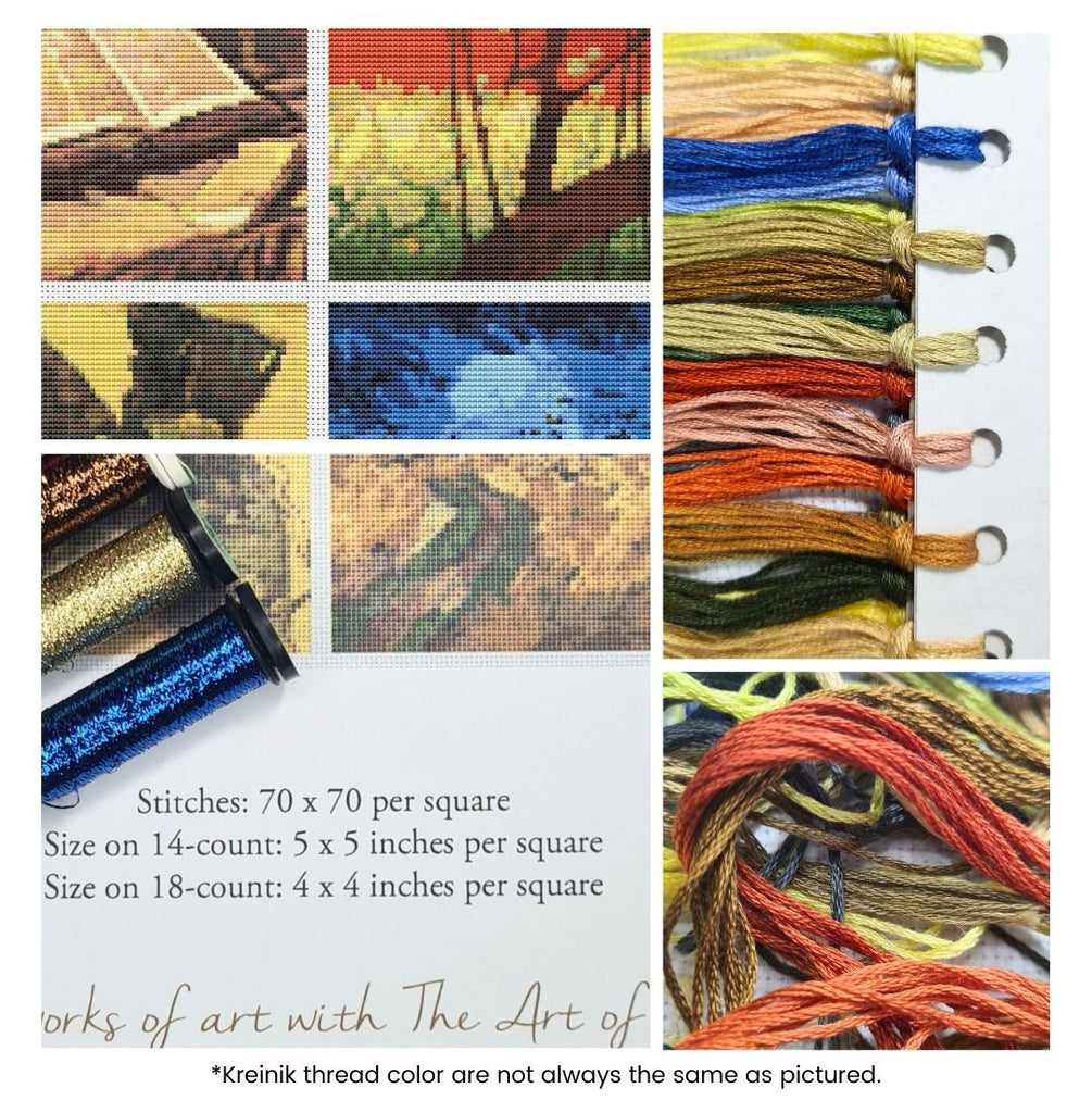 Four Squares featuring Vincent Van Gogh Counted Cross Stitch Kit Vincent Van Gogh