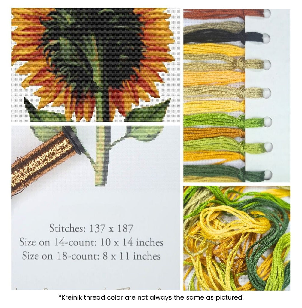 Sunflower Seen from the Back Counted Cross Stitch Kit Daniel Froesch