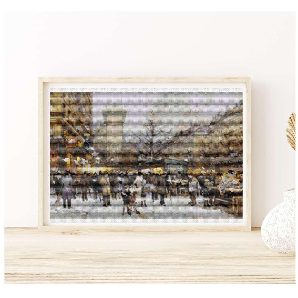 Porte Saint-Denis Counted Cross Stitch Kit Eugène Galien-Laloue