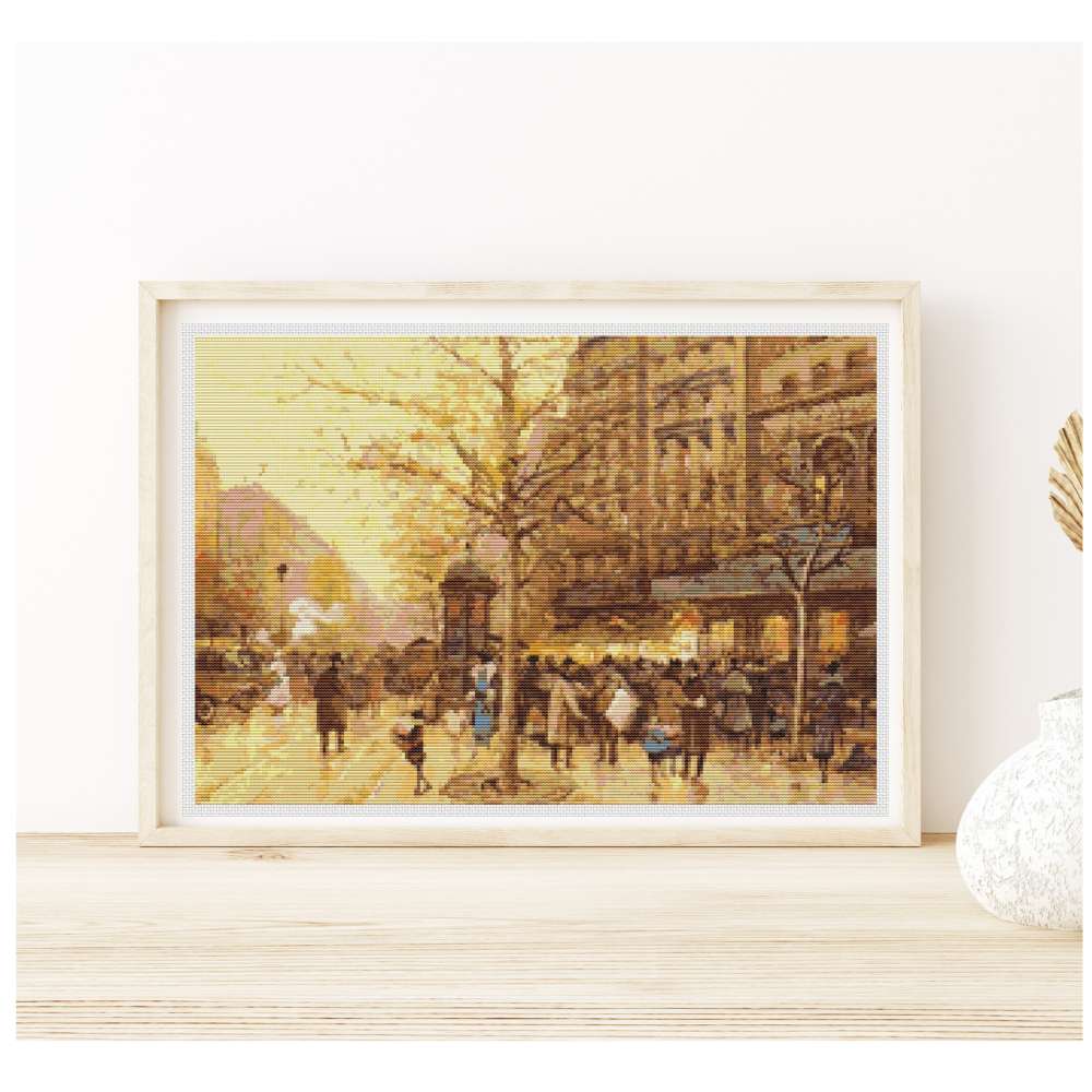 A Paris Street Scene Counted Cross Stitch Kit Eugène Galien-Laloue