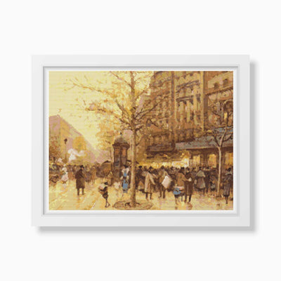 A Paris Street Scene Cross Stitch Pattern