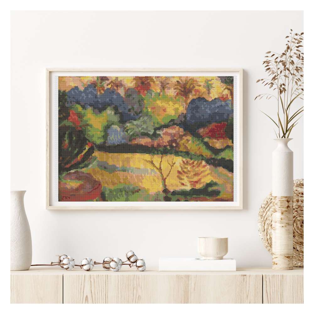 Tahitian Landscape Counted Cross Stitch Pattern Paul Gauguin