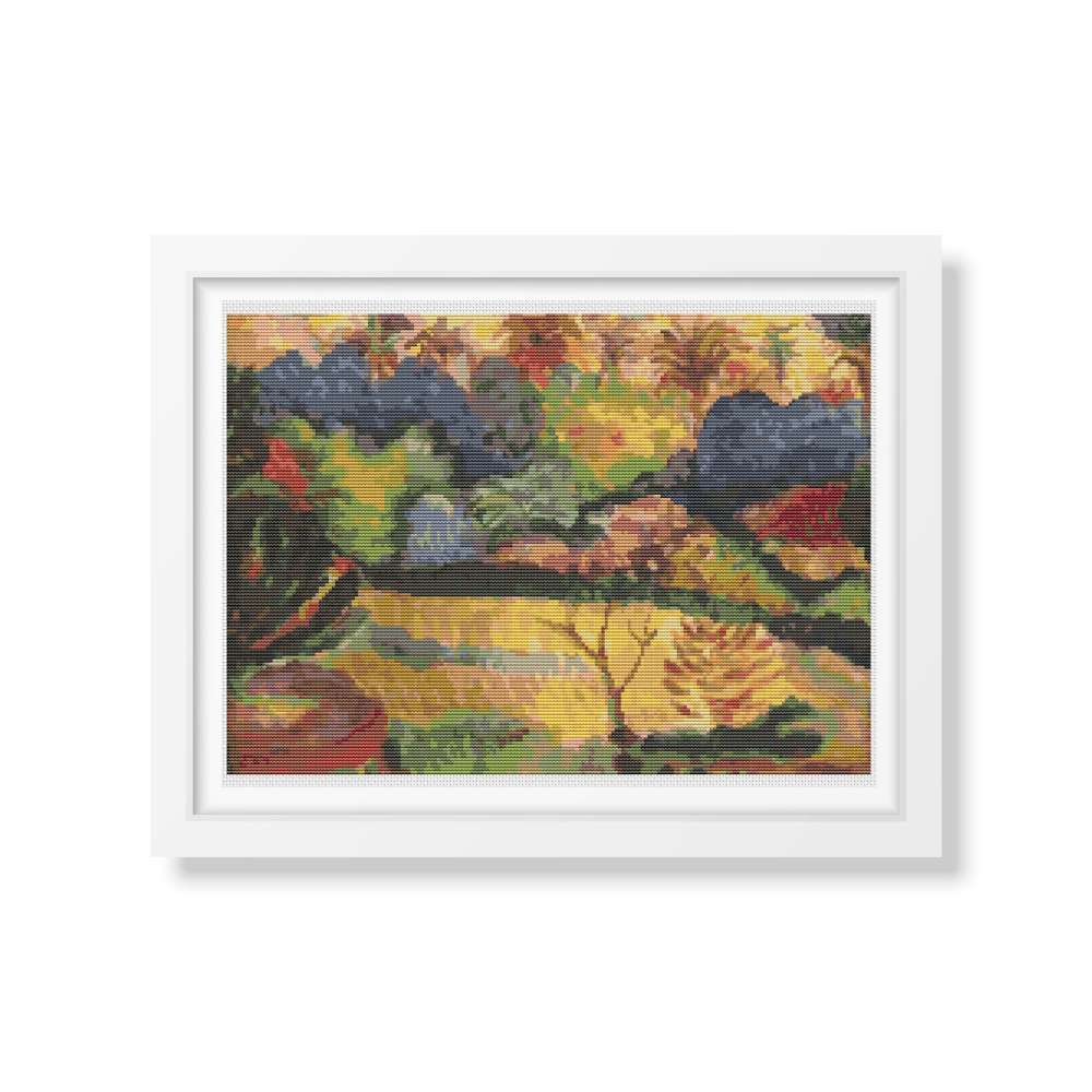 Tahitian Landscape Counted Cross Stitch Pattern Paul Gauguin