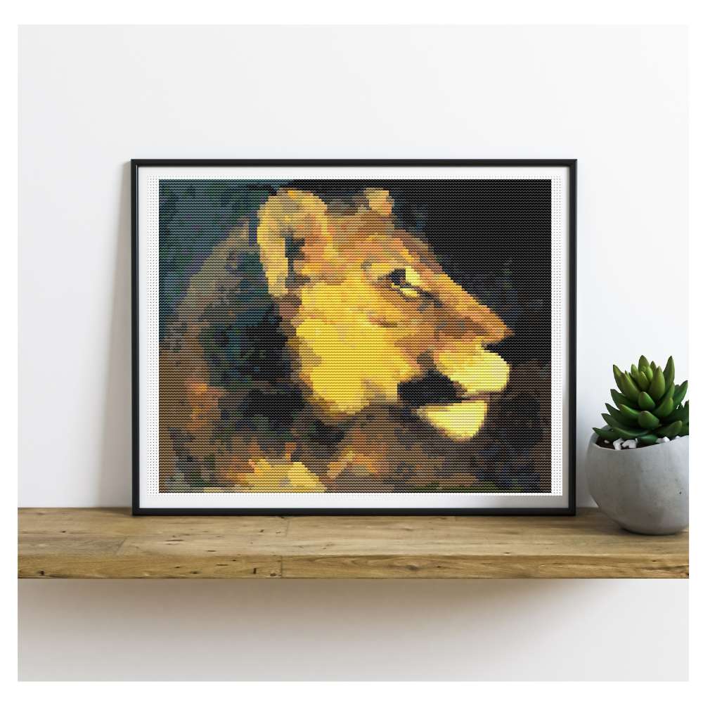 Head of Lioness Counted Cross Stitch Pattern Theodore Gericault