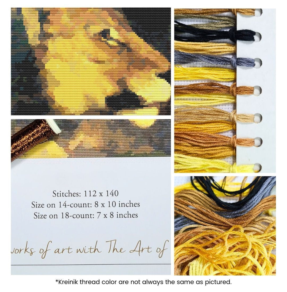 Head of Lioness Counted Cross Stitch Kit Theodore Gericault
