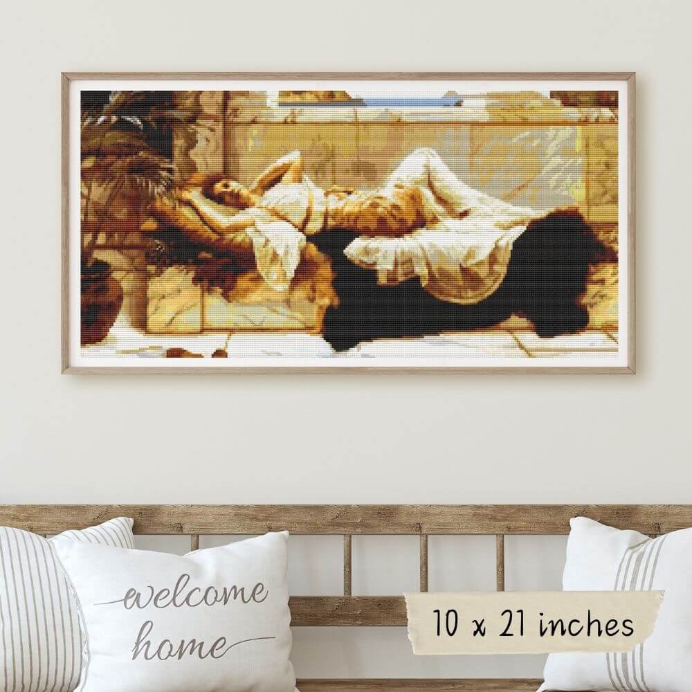 Reclining Girl Cross Stitch Pattern - Premium Cross Stitch Pattern - John William Godward