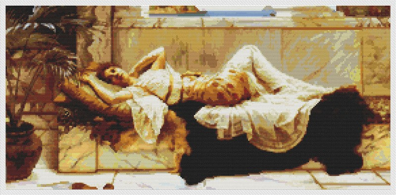 Reclining Girl Counted Cross Stitch Kit John William Godward