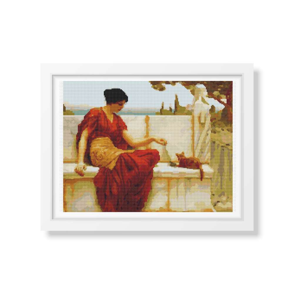 The Tease Counted Cross Stitch Pattern John William Godward