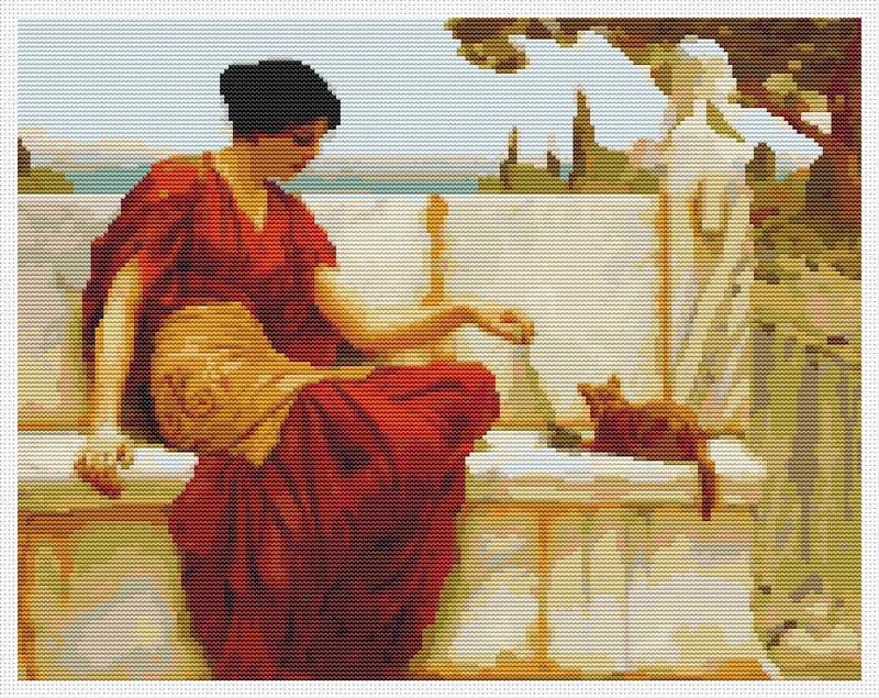 The Tease Counted Cross Stitch Pattern John William Godward