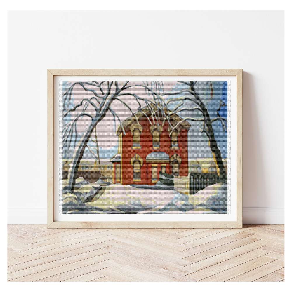 Red House Counted Cross Stitch Pattern Lawren Harris