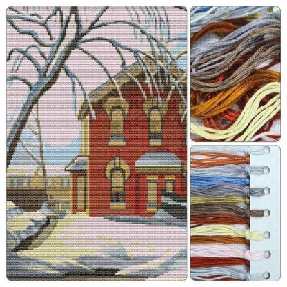 Red House Cross Stitch Kit - Premium Cross Stitch Kit - Lawren Harris