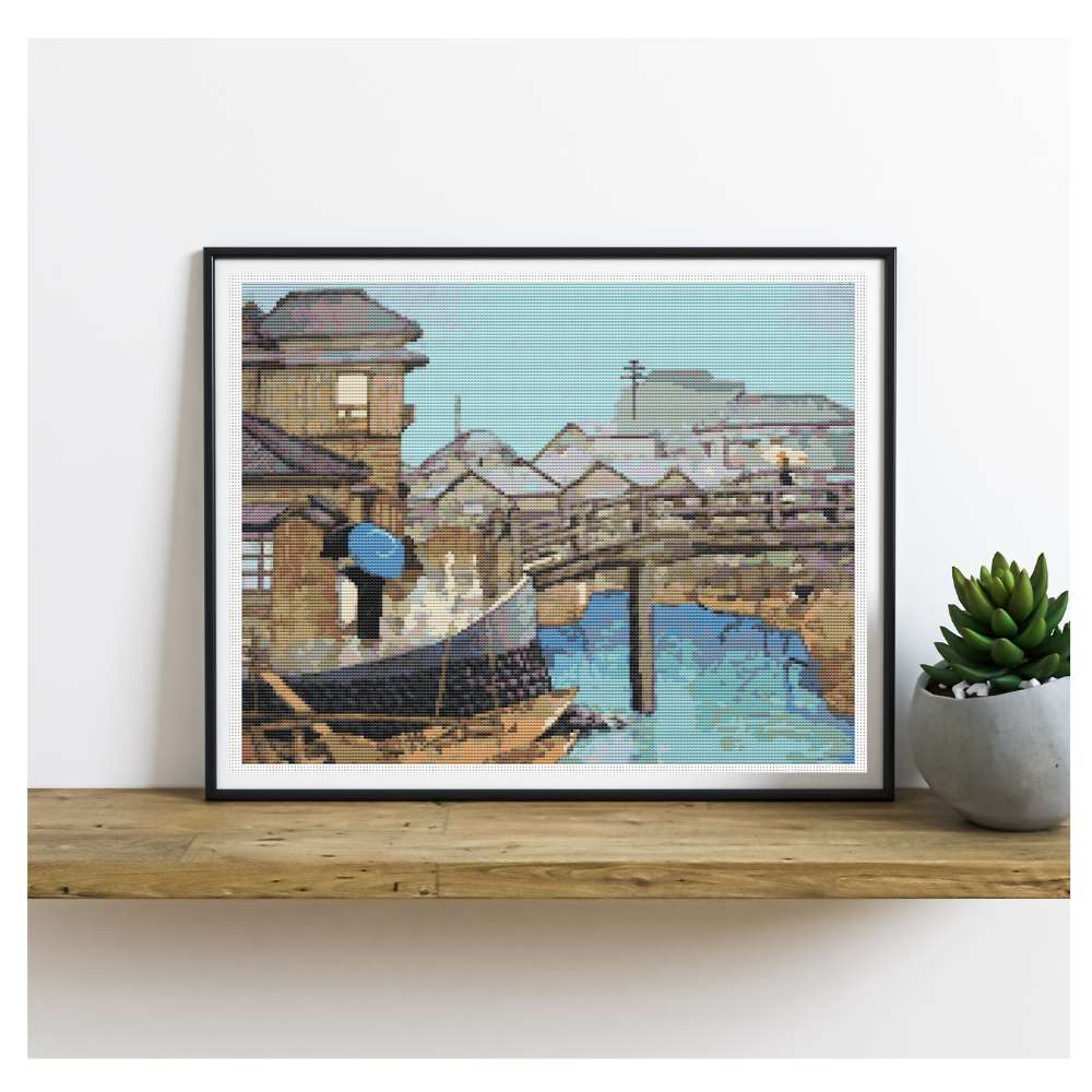 Ryoshimashi Counted Cross Stitch Kit Kawase Hasui