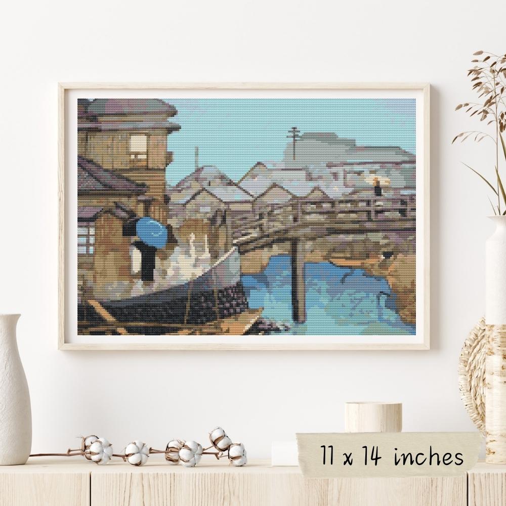 Ryoshimashi Cross Stitch Kit - Premium Cross Stitch Kit - Kawase Hasui