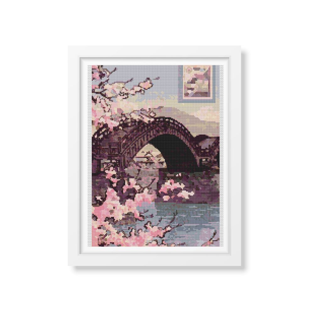 Stamp Counted Cross Stitch Kit Kawase Hasui