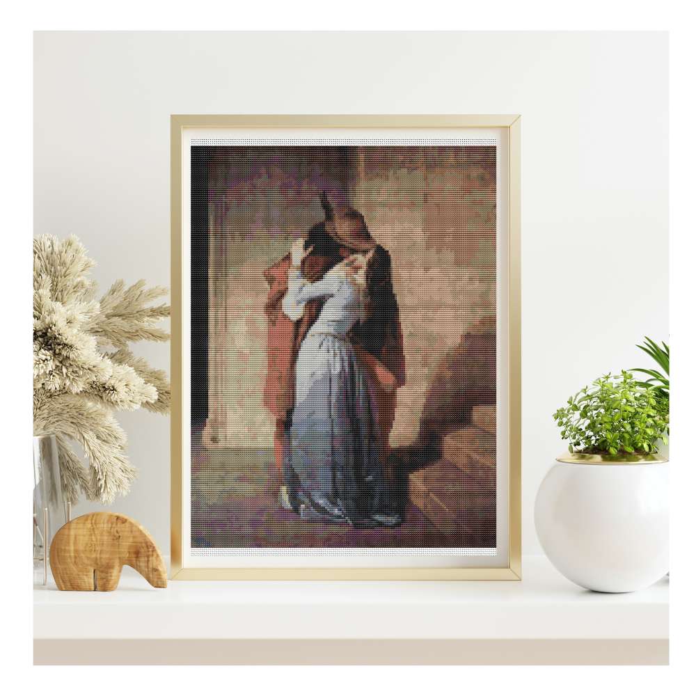 A Kiss Counted Cross Stitch Pattern Francesco Hayez