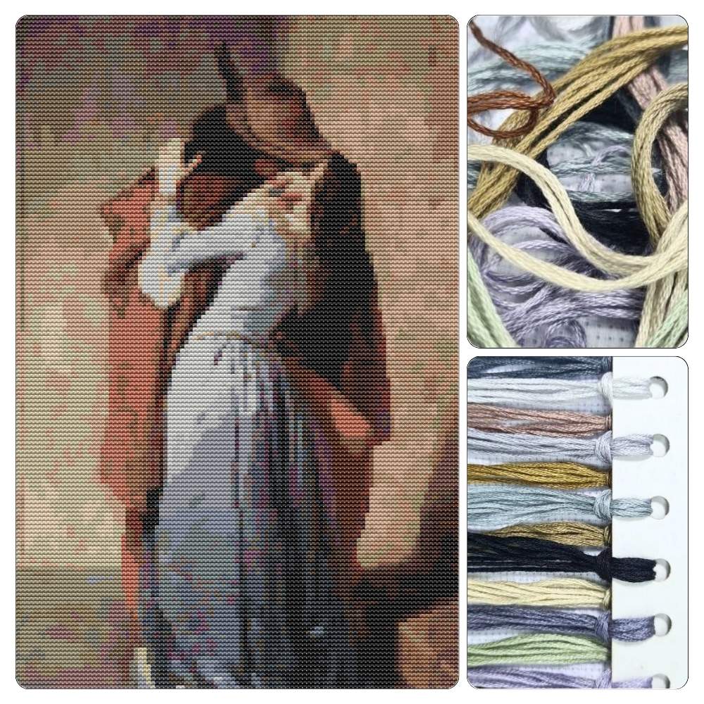 A Kiss Counted Cross Stitch Kit Francesco Hayez