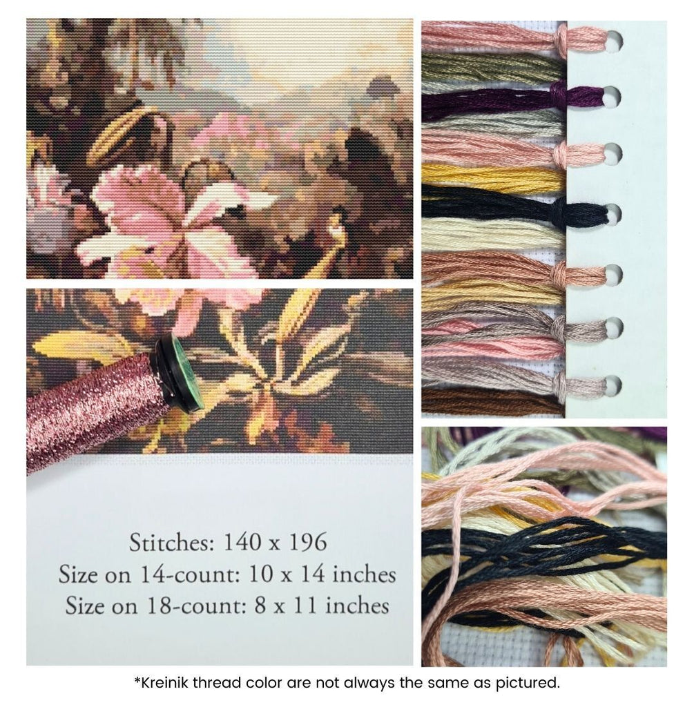 Orchids and Passion Flowers Counted Cross Stitch Kit Martin Johnson Heade