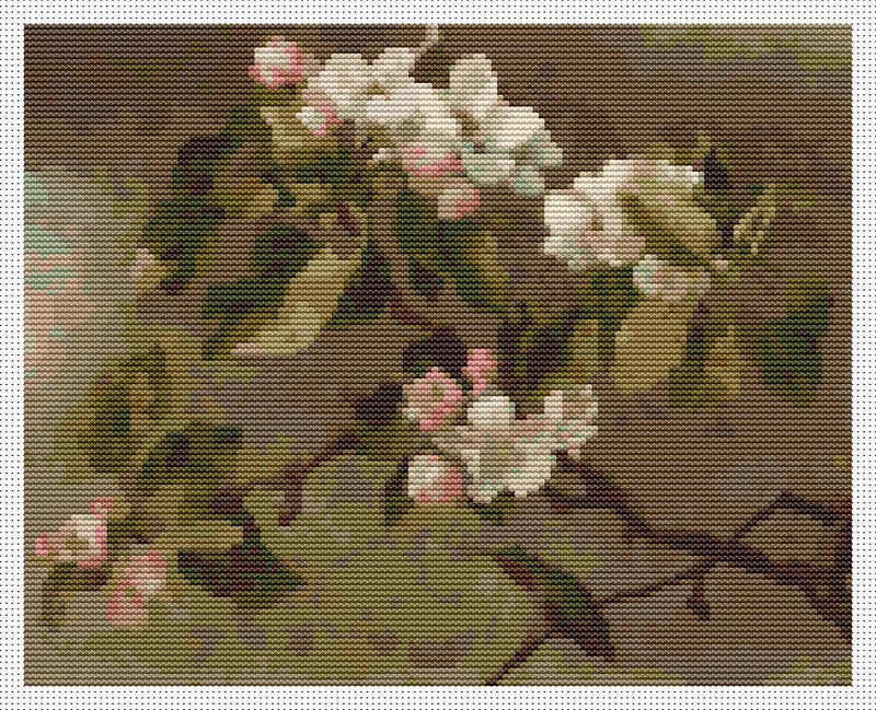 Hummingbird And Apple Blossoms Counted Cross Stitch Kit Martin Johnson Heade