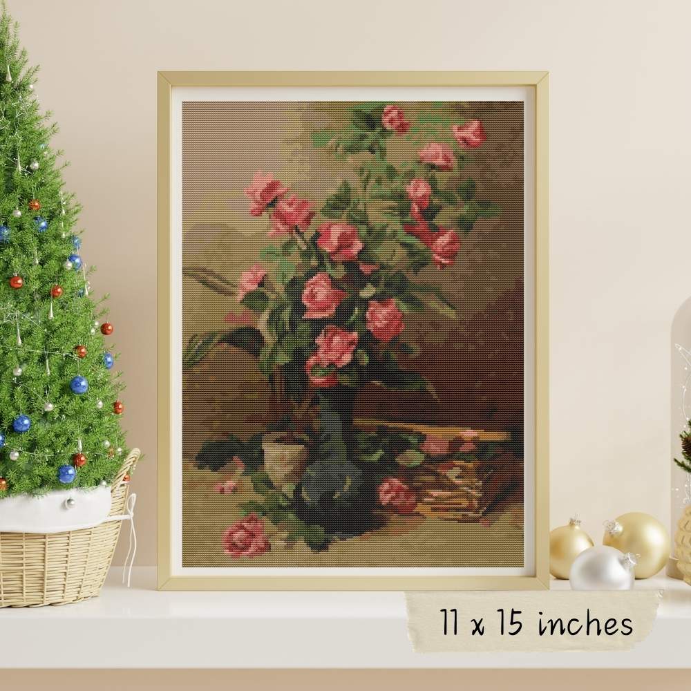 Roses Cross Stitch Kit - Premium Cross Stitch Kit - Martin Johnson Heade