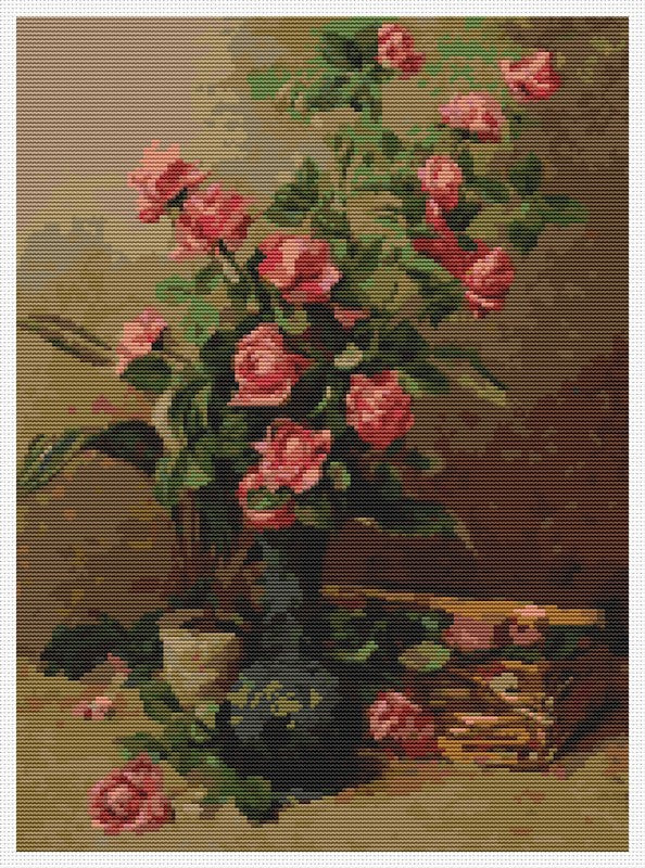 Roses Counted Cross Stitch Pattern Martin Johnson Heade