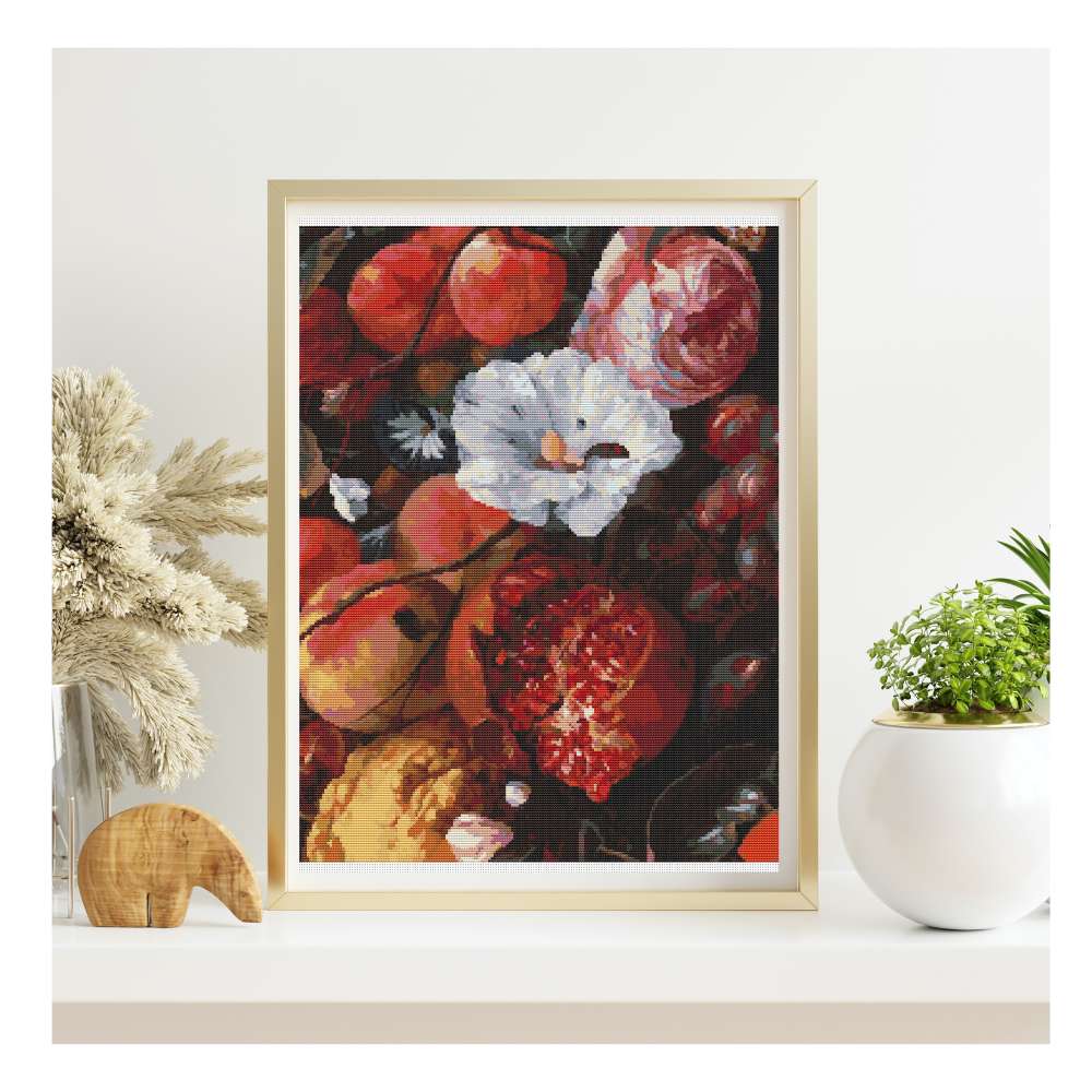 Festoon of Fruit and Flowers Counted Cross Stitch Pattern Jan Davidsz. de Heem