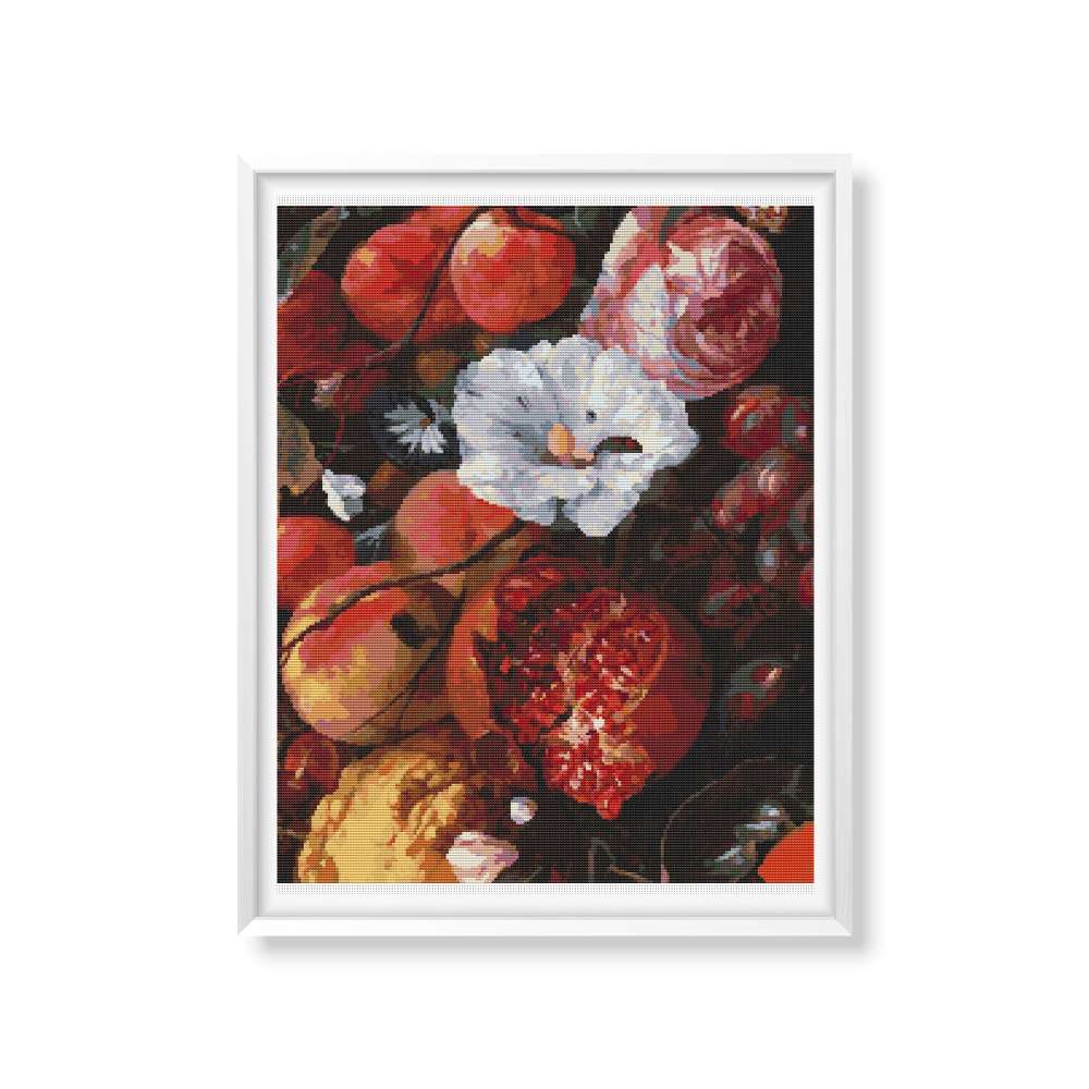 Festoon of Fruit and Flowers Counted Cross Stitch Pattern Jan Davidsz. de Heem