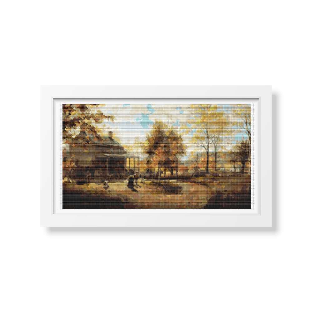 An October Day Counted Cross Stitch Kit Edward Lamson Henry