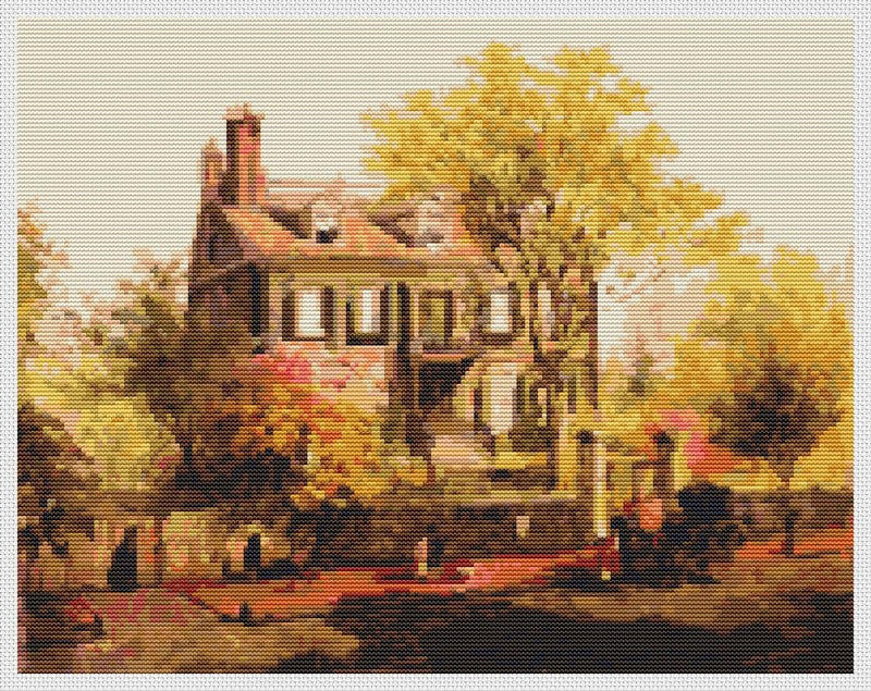 John Hancock's House Counted Cross Stitch Pattern Edward Lamson Henry