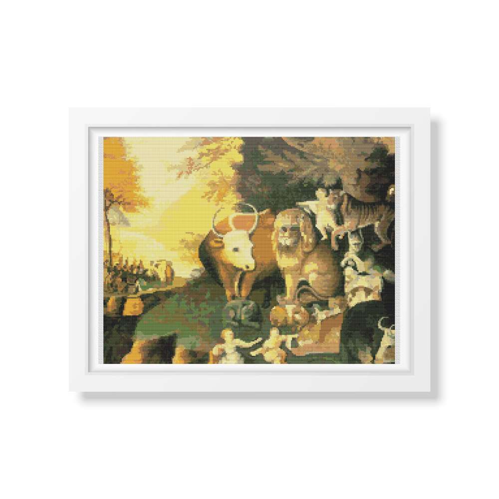 Peaceable Kingdom Counted Cross Stitch Pattern Edward Hicks