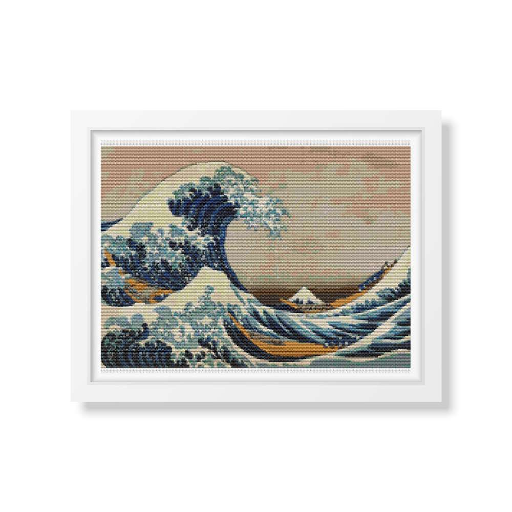 The Great Wave off Kanagawa Counted Cross Stitch Pattern Katsushika Hokusai