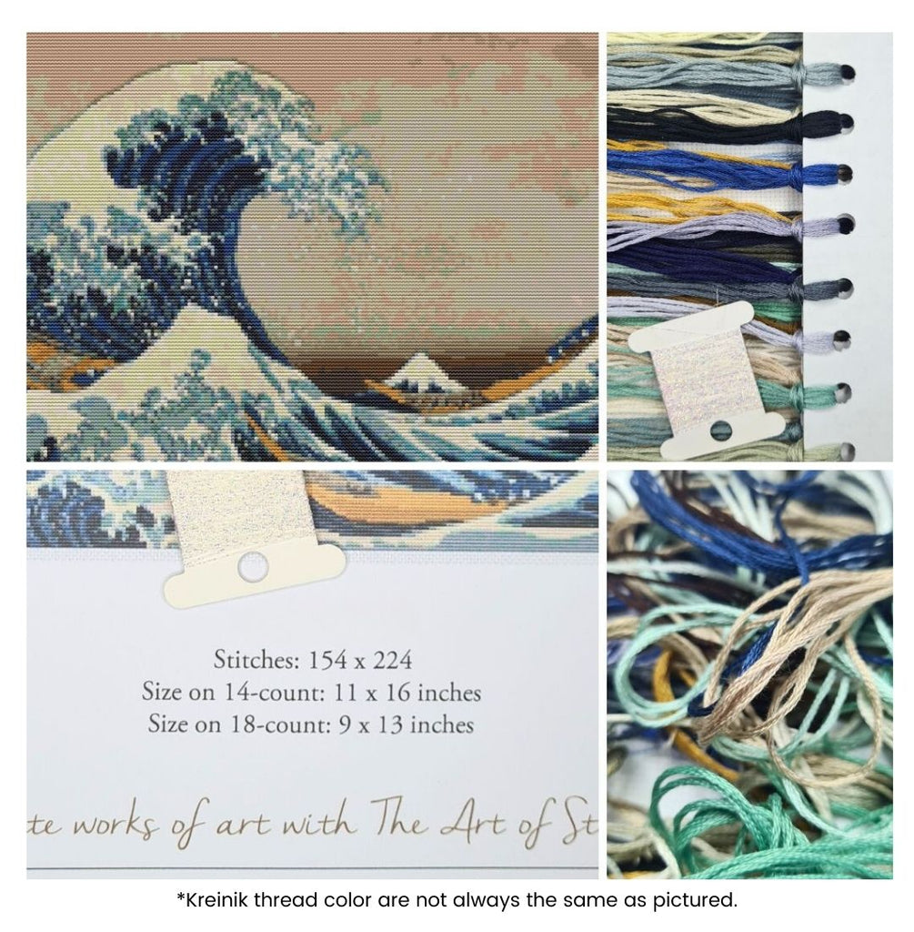 The Great Wave off Kanagawa Counted Cross Stitch Kit Katsushika Hokusai
