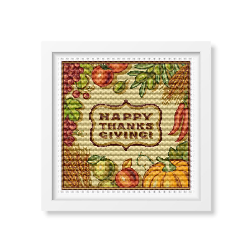 Happy Thanksgiving Counted Cross Stitch Pattern The Art of Stitch