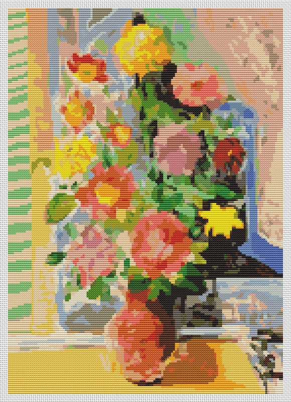 Grand Bouquet Counted Cross Stitch Pattern Moise Kisling