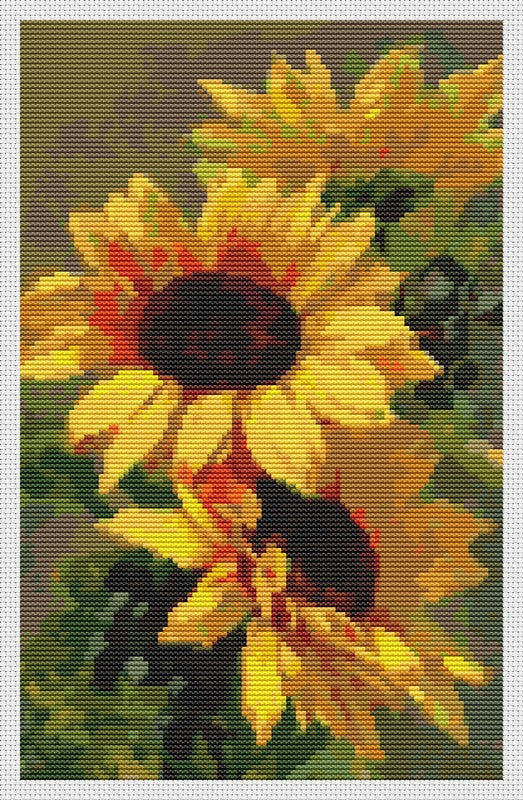 Sunflowers Counted Cross Stitch Pattern Catherine Klein