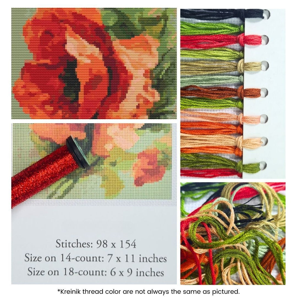 Poppies Counted Cross Stitch Kit Catherine Klein