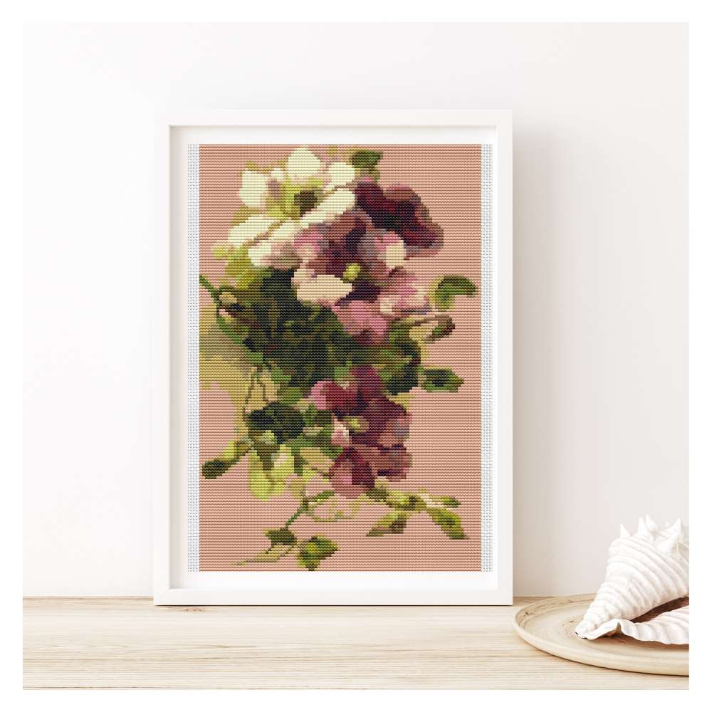 Clematis Counted Cross Stitch Pattern Catherine Klein