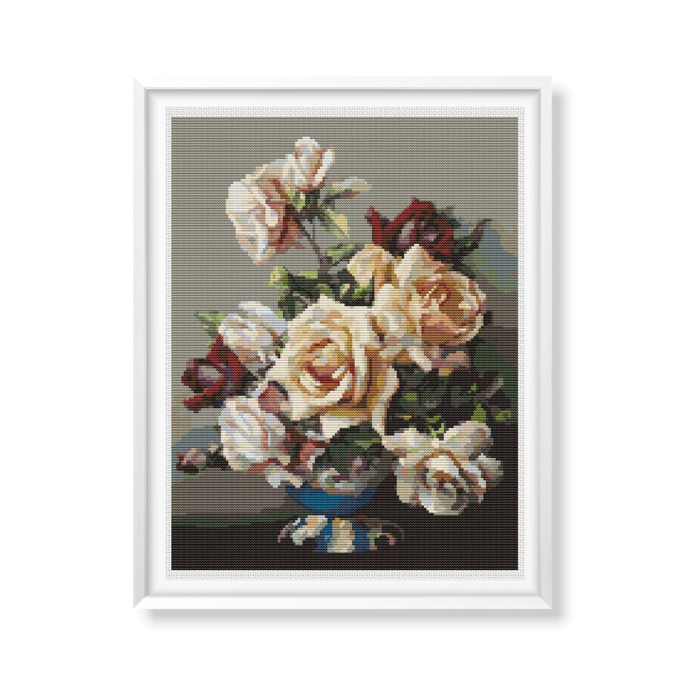 Vase of Roses Counted Cross Stitch Kit Irene Klestova